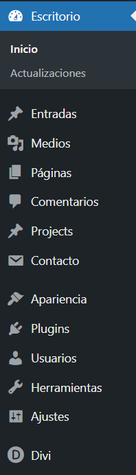 Barra lateral de WordPress con Divi