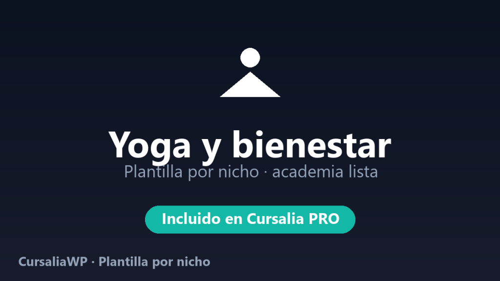 Plantilla Yoga y bienestar para CursaliaWP: academia online lista por nicho