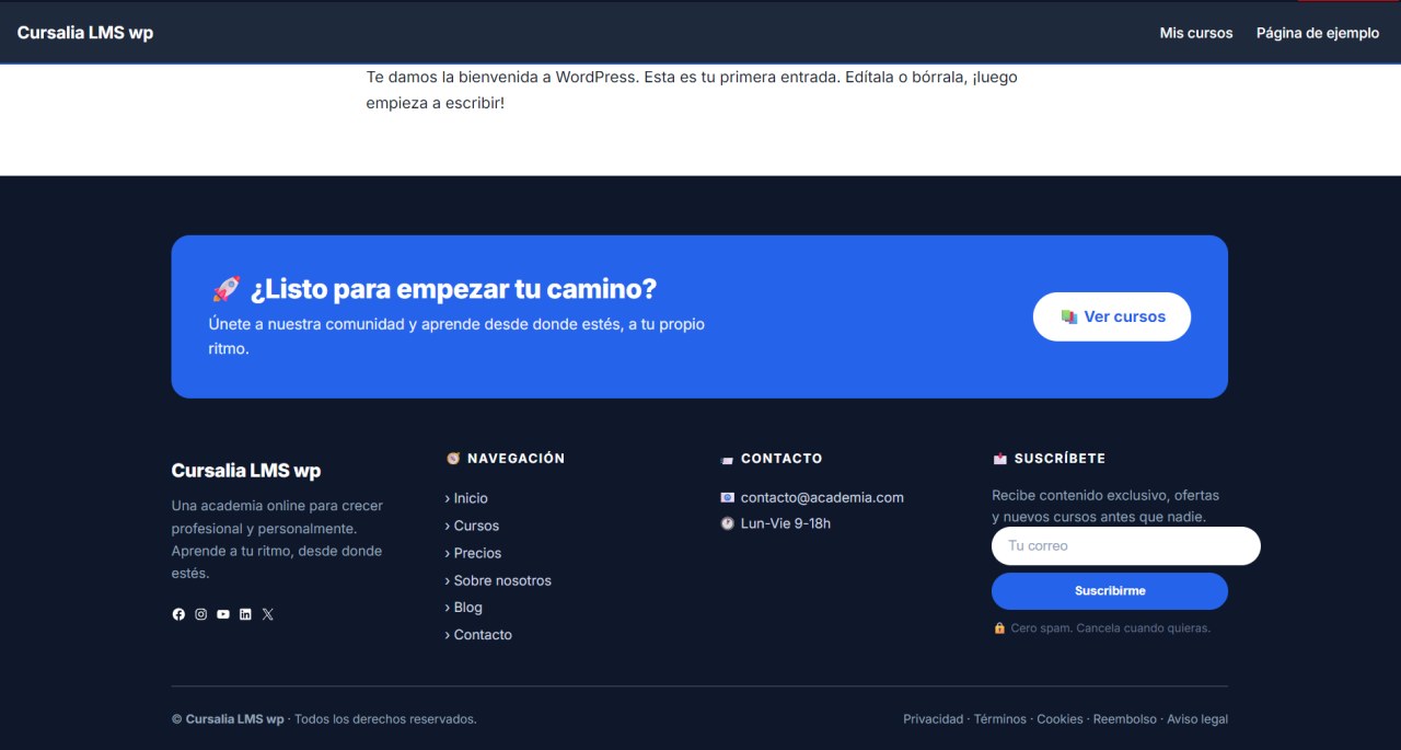 Así se ve tu academia online terminada