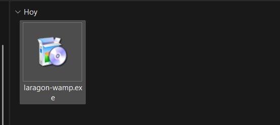El archivo laragon-wamp.exe descargado